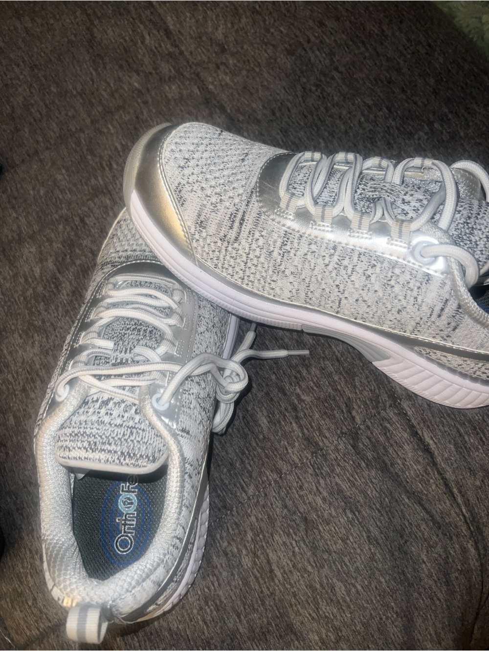 Women's Light Gray Knit Athletic Sneakers